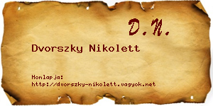 Dvorszky Nikolett névjegykártya